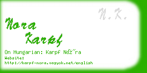 nora karpf business card